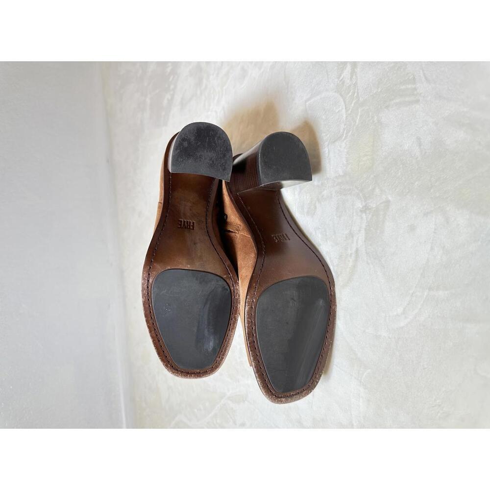 Frye Size 9 M Amy Suede Lace Up Peep Toe Booties - Picture 6 of 7